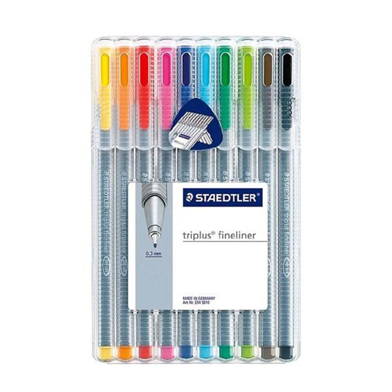 روان نویس 10 رنگ استدلر مدل Triplus Fineliner سایز 0.3