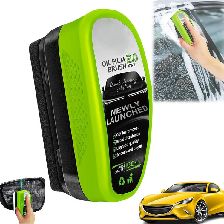 واکس شیشهشوی آبگریز کننده شیشه خودرو مدل 2.0 oil film cleaning brush حجم 150 میلی لیتر