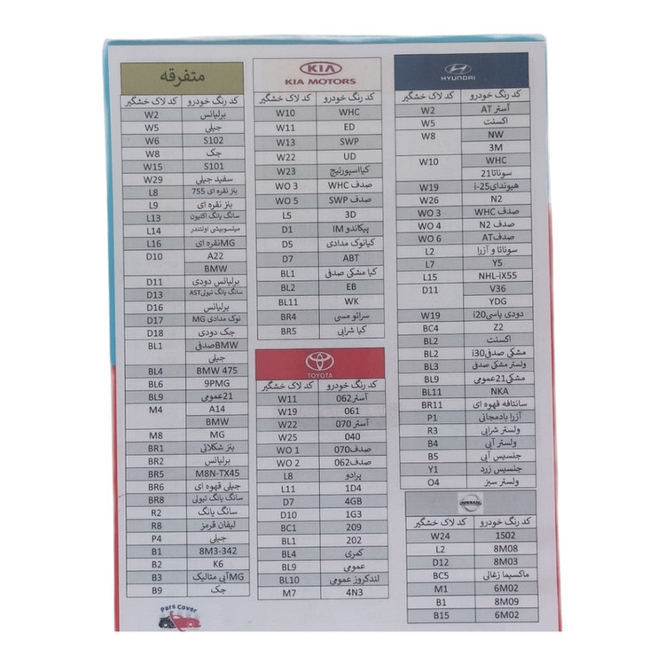 قلم خشگیر سفید خودرو پارس کاور کد w27- 29020z حجم 15 میلی لیتر