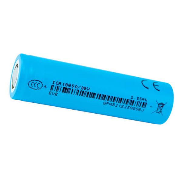باتری لیتیومی قابل شارژ ایو مدل EVE INR18650-26V ظرفیت 2550 میلی‌آمپرساعت