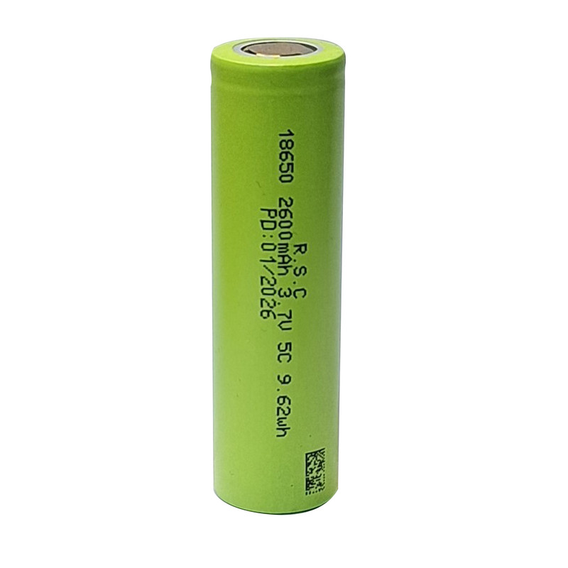 باتری لیتیوم یون قابل شارژ آر اس سی مدل RSC-18650-5C-2600 ظرفیت 2600 میلی‌ آمپر ساعت