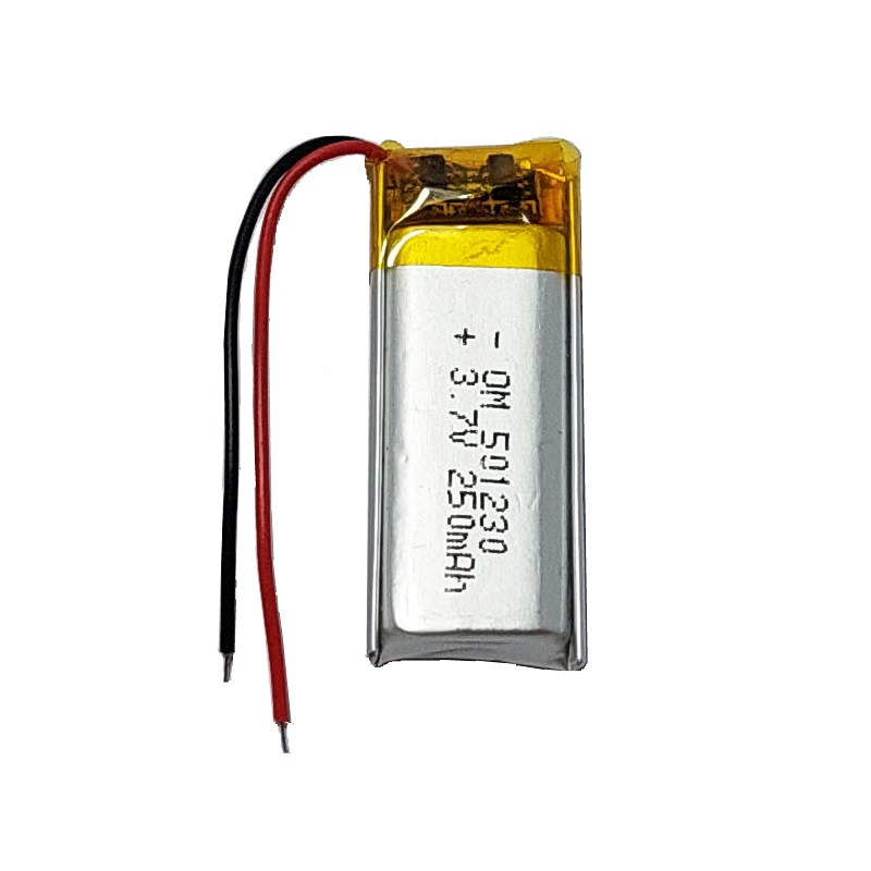 باتری لیتیومی قابل شارژ مدل OM-501230 ظرفیت 250 میلی‌آمپرساعت