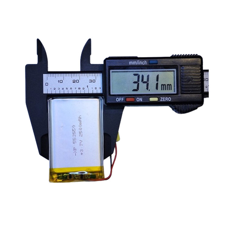 باتری لیتیومی قابل شارژ مدل XP-553550 ظرفیت 2500 میلی آمپر ساعت