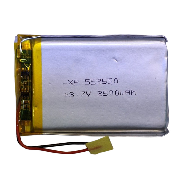 باتری لیتیومی قابل شارژ مدل XP-553550 ظرفیت 2500 میلی‌ آمپر ساعت