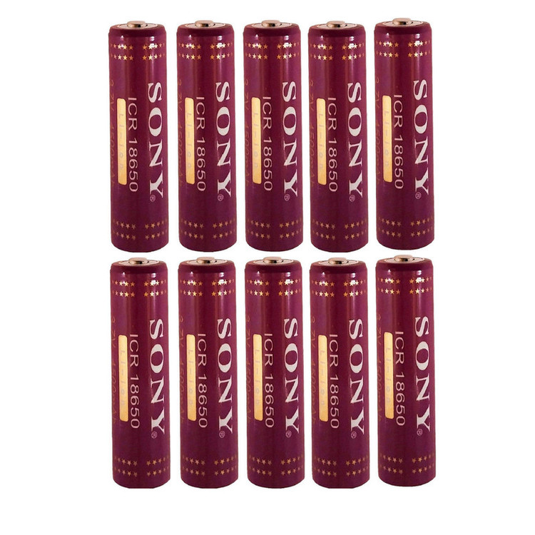 باتری لیتیوم-یون قابل شارژ سونی کد ICR-18650 ظرفیت 4500 میلی آمپرساعت بسته 10عددی