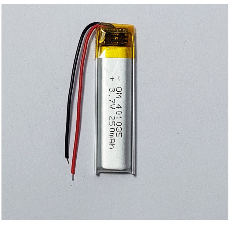 باتری لیتیومی قابل شارژ مدل OM-401035 ظرفیت 250 میلیآمپرساعت بسته 4 عددی