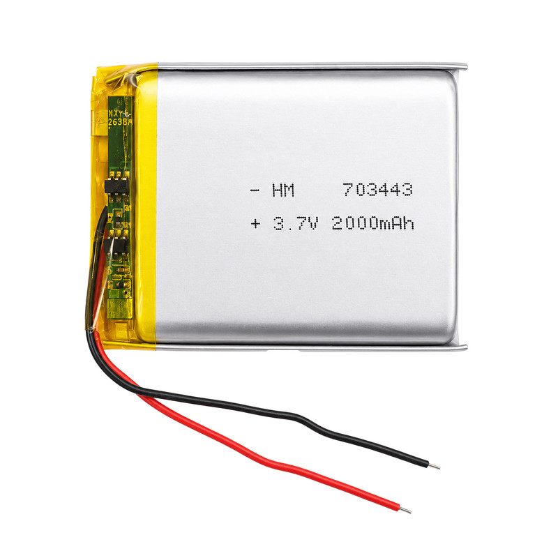 باتری لیتیومی قابل شارژ مدل HM-703443 ظرفیت 2000 میلی‌ آمپر ساعت