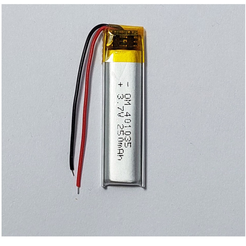 باتری لیتیومی قابل شارژ مدل OM-401035 ظرفیت 250 میلیآمپرساعت بسته 2 عددی