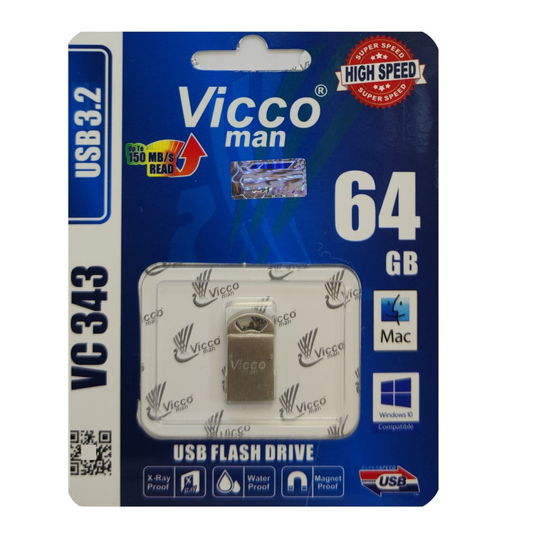 فلش مموری ویکومن مدل VC343 ظرفیت 64 گیگابایت با رابط USB3.2