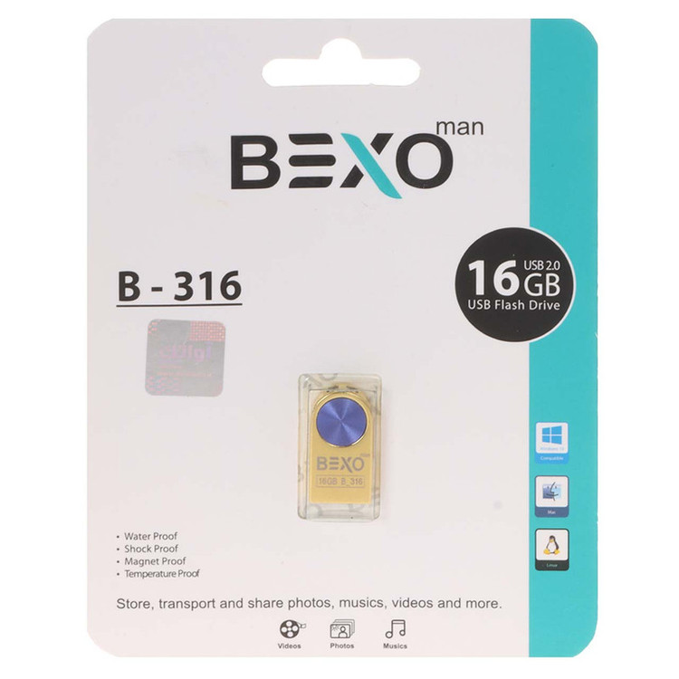 فلش مموری بکسو مدل B-316 ظرفیت 16 گیگابایت با رابط USB 2.0