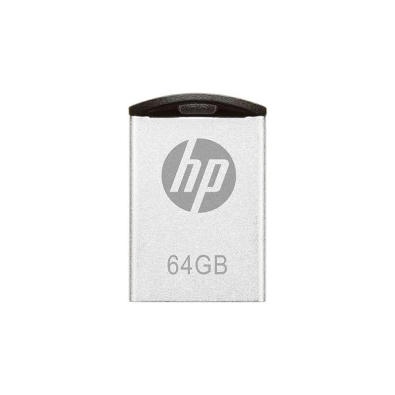فلش مموری اچ‌پی مدل V222W ظرفیت 64 گیگابایت با بدنه فلزی مقاوم در برابر اثرانگشت و لک، مناسب انتقال فایل‌های حجیم و سازگار با ویندوز 7 تا 8.1
