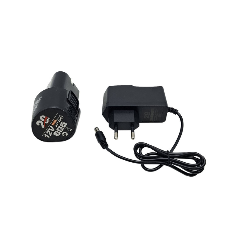 مجموعه شارژر و باتری دریل شارژی 12 ولت 1/5 آمپر بیست مدل 12V مجموعه 2 عددی