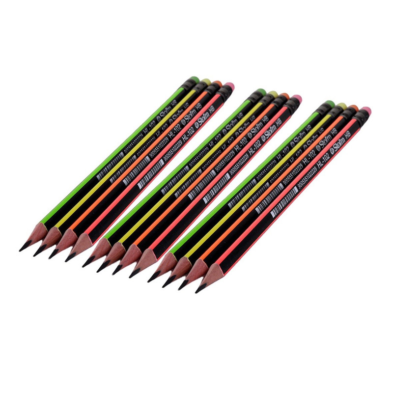 مداد مشکی استورم مدل پاک کن دار HL-102 HB بسته 12 عددی