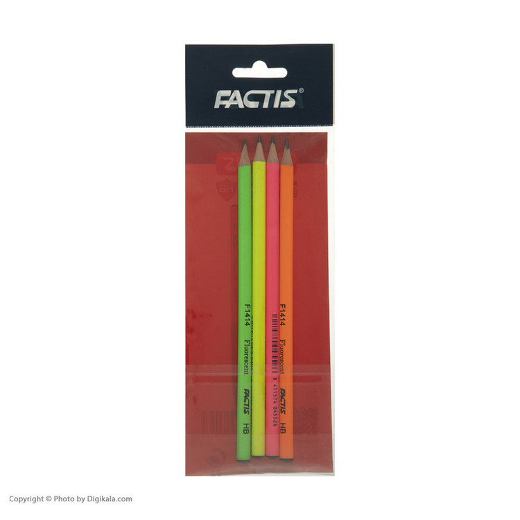 مداد مشکی فکتیس مدل Fluorescent بسته 4 عددی