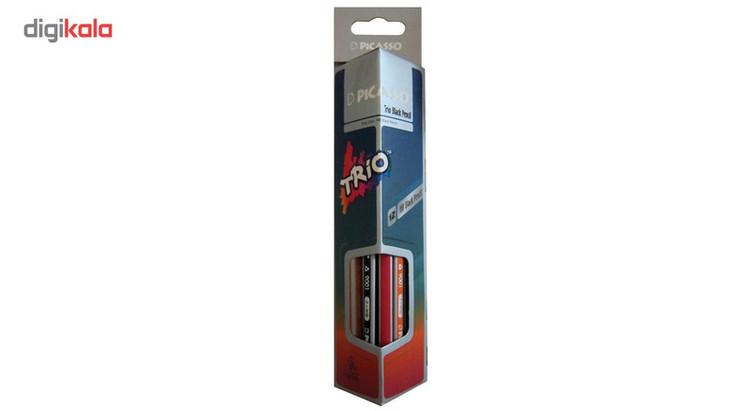 مداد مشکی پیکاسو مدل Trio ـ بسته 12 عددی