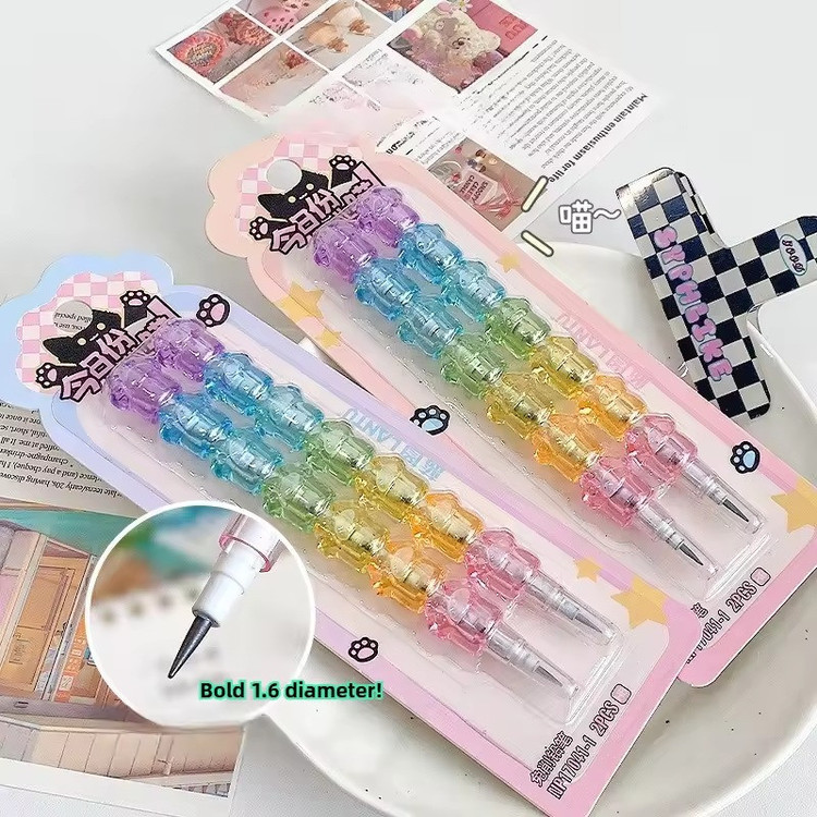 مداد فشنگی با درجه سختی HB مدل NP-1704-1 طرح پنجه گربه بسته 2 عددی