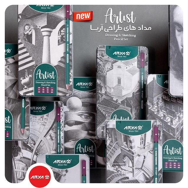 مداد طراحی آریا مدل Artist کد 006-3075 مجموعه 12 عددی