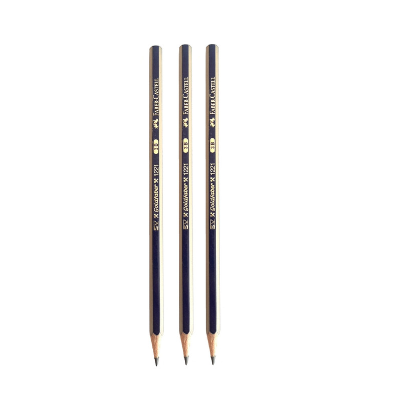 مداد طراحی فابر کاستل مدل Gold-Faber 3B بسته 4 عددی