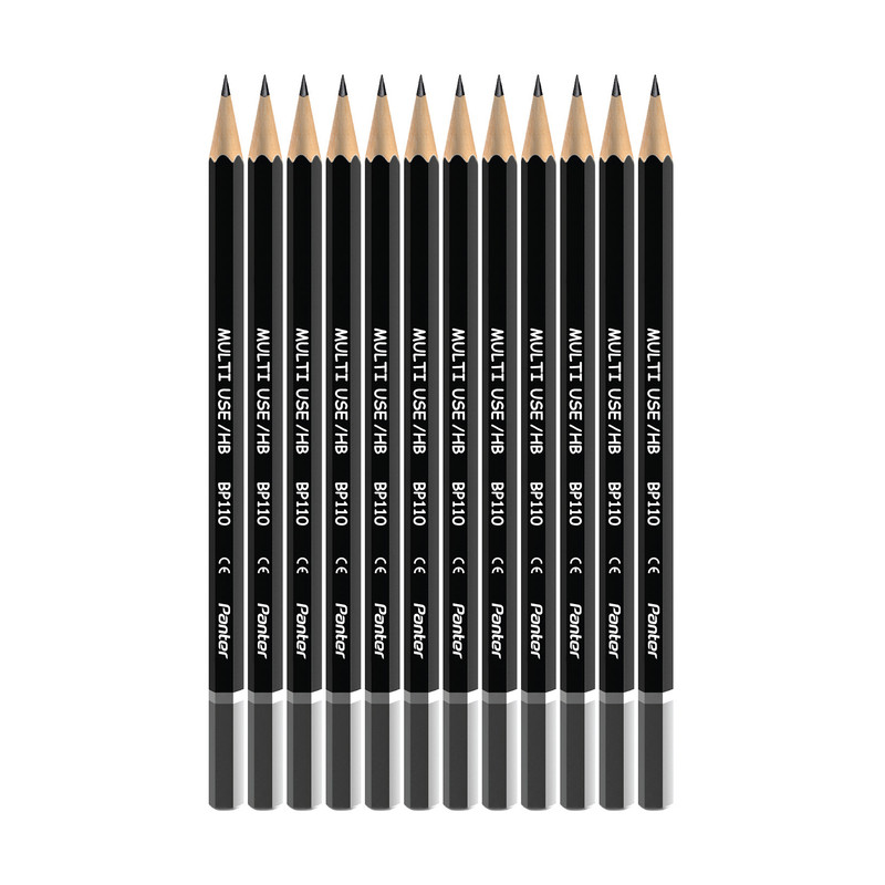 مداد مشکی پنتر مدل Multi Use Hexagonal کد BP110 بسته 12 عددی