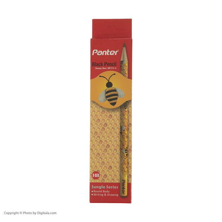 مداد مشکی پنتر مدل Honey Bee کد BP113-4 بسته 12 عددی