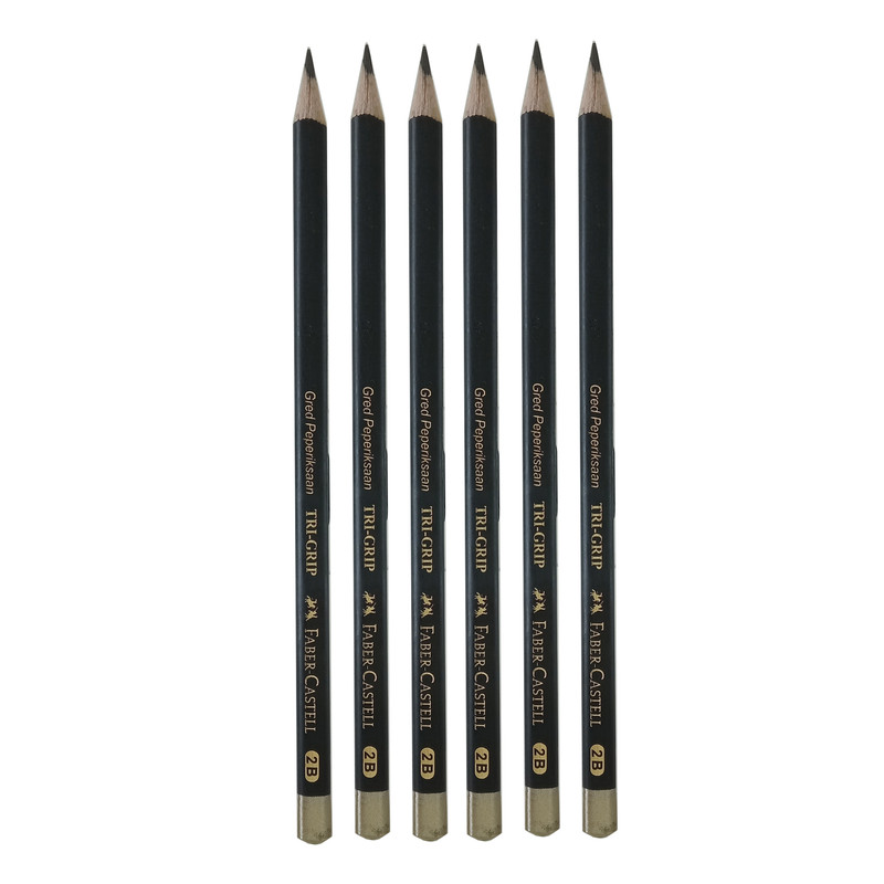مداد مشکی فابر کاستل مدل TRI-GRIPبسته 6 عددی