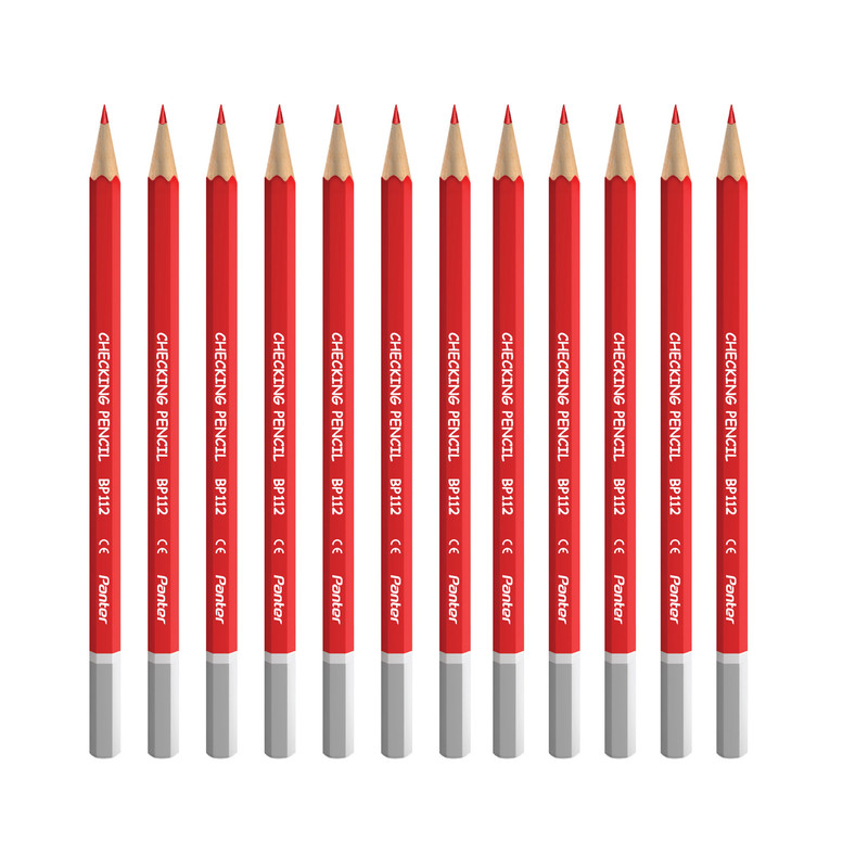 مداد قرمز پنتر مدل Checking Pencil Triangular کد BP112 - بسته 12 عددی