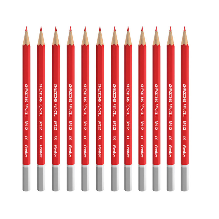 مداد قرمز پنتر مدل Checking Pencil Triangular کد BP112 - بسته 12 عددی