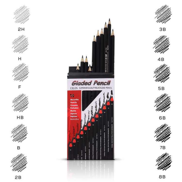 مداد طراحی اوسلون مدل Giaded Pencil مجموعه 12 عددی