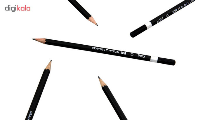 مداد مشکی اینوکس مدل Black Pencils بسته 12 عددی