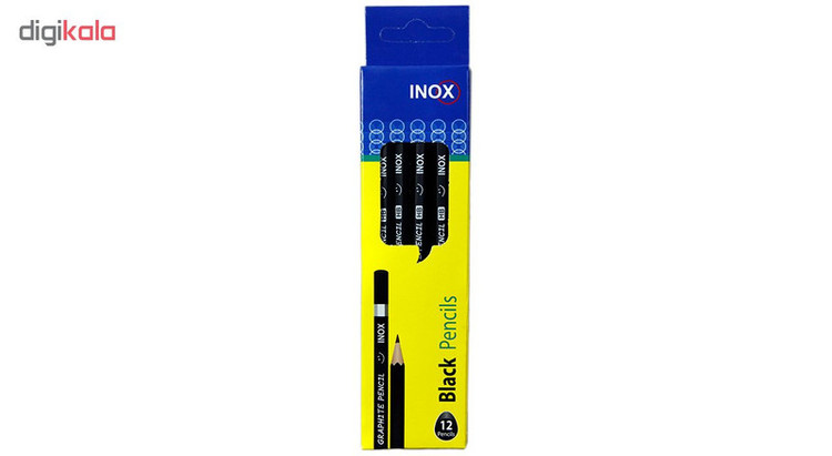 مداد مشکی اینوکس مدل Black Pencils بسته 12 عددی