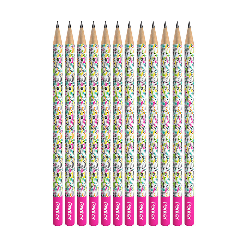 مداد مشکی پنتر سری Art مدل Alphabet کد BP114-2 بسته 12 عددی