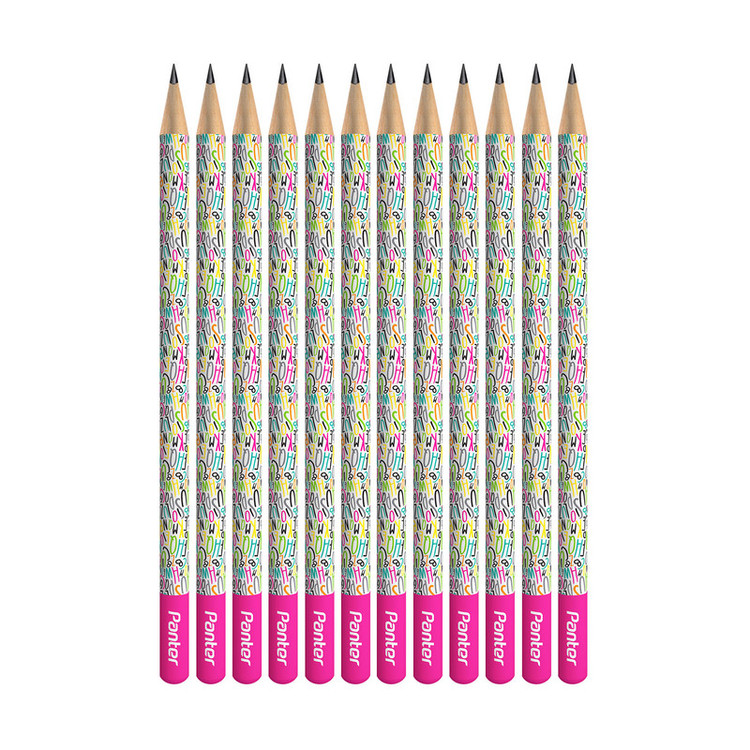 مداد مشکی پنتر سری Art مدل Alphabet کد BP114-2 بسته 12 عددی
