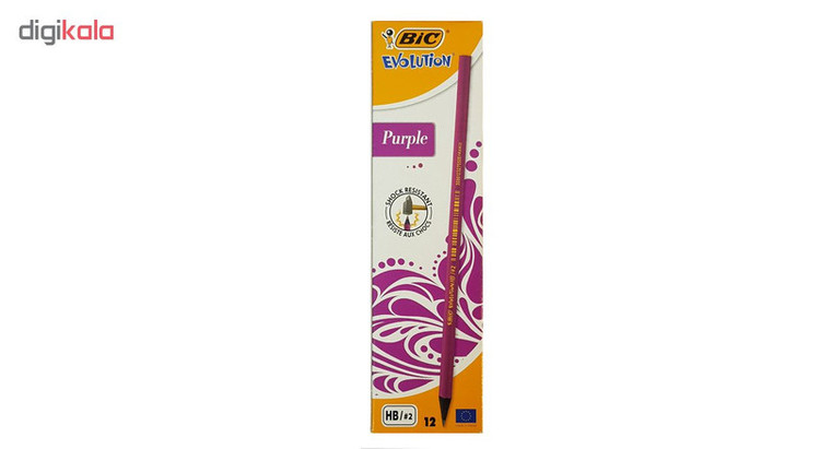 مداد مشکی بیک مدل Purple Evolution بسته 12 عددی