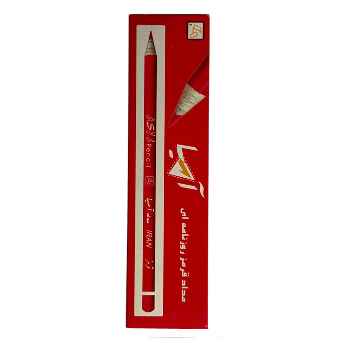 مداد قرمز آسیا با درجه سختی HB کد 001 بسته 12 عددی