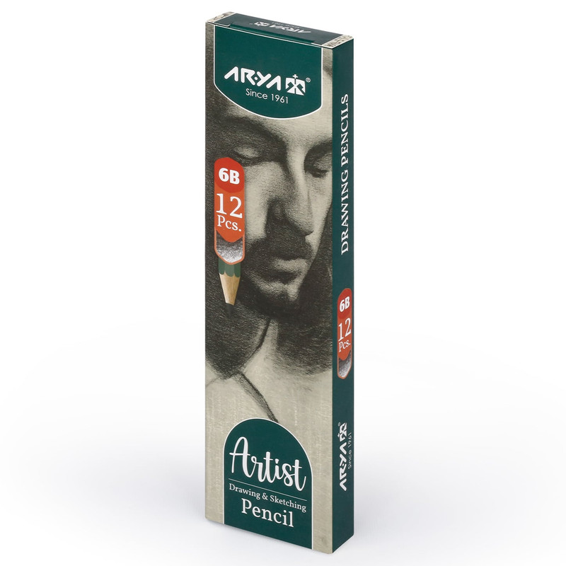 مداد طراحی آریا با درجه سختی B6 مدل آرتیست بسته 24 عددی