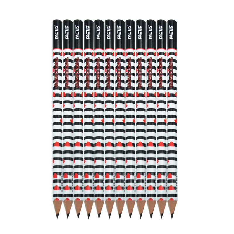 مداد مشکی فکتیس طرح قلب کد 05 بسته 12 عددی