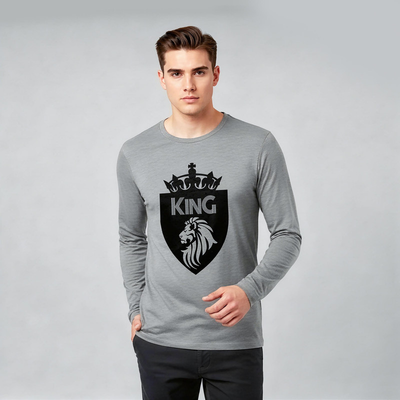 تی شرت آستین بلند مردانه طرح King مدل S21