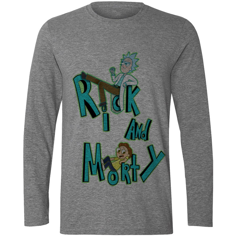 تی شرت آستین بلند مردانه طرح rick and morty کد S578