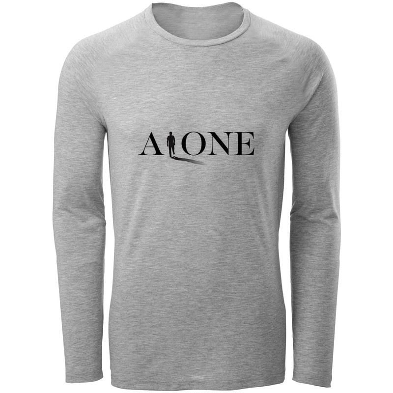تی شرت آستین بلند مردانه طرح Alone کد F54