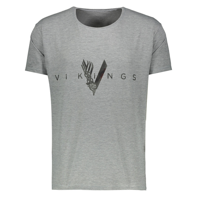 تی شرت ملانژ مردانه گالری واو طرح Vikings کد CT80217