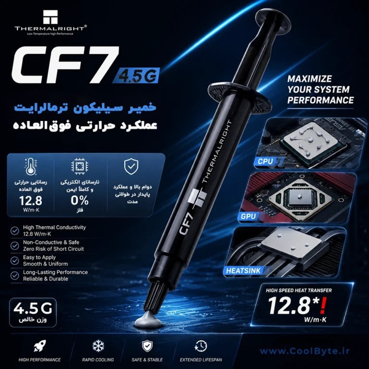 خمیر سیلیکون ترمالرایت مدل CF7 4.5g