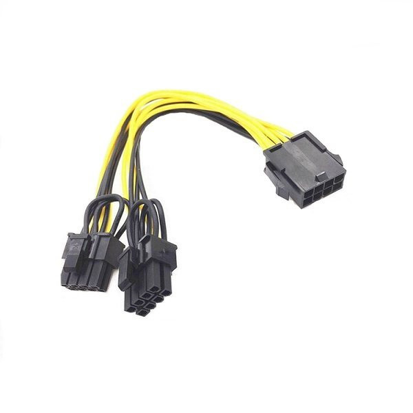 کابل تبدیل برق گرافیک 8 پین ماده به دو 2+6 پین نر مدل 01