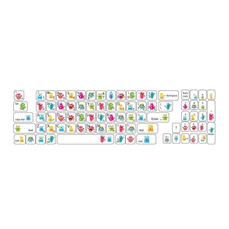 برچسب حروف فارسی کیبورد طرح Monster کد ۱۰۲