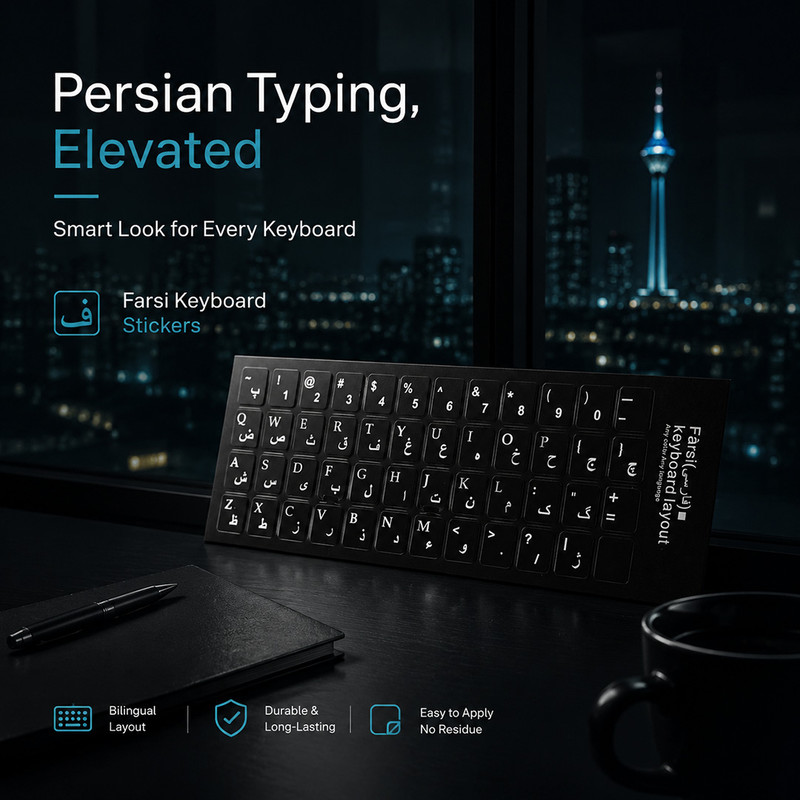 برچسب حروف کیبورد طرح چرم مدل leather082