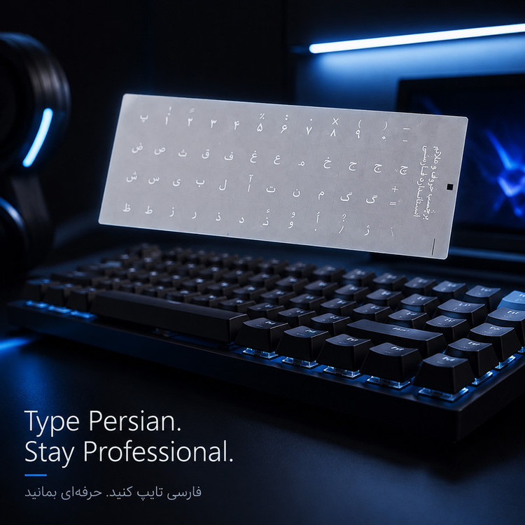 برچسب حروف کیبورد مدل transparent078