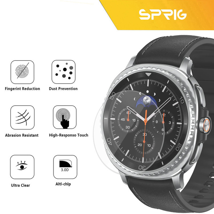 محافظ صفحه نمایش اسپریگ مدل SH-SPG مناسب برای ساعت هوشمند سامسونگ Galaxy Watch 8 Classic 46mm مجموعه 2 عددی
