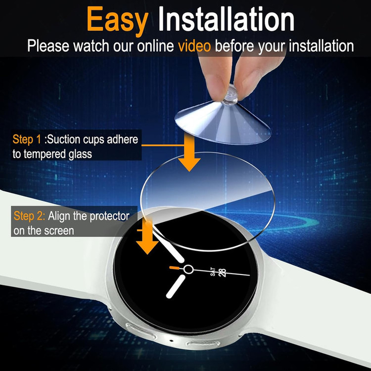 محافظ صفحه نمایش راینو مدل R-Glass مناسب برای ساعت هوشمند سامسونگ Galaxy Watch 8 44mm بسته 2 عددی