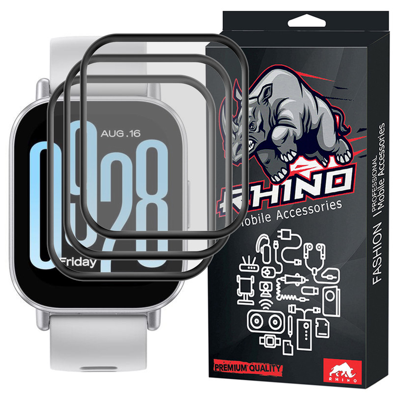 محافظ صفحه نمایش راینو مدل PMMA مناسب برای ساعت هوشمند شیائومی Redmi Watch 5 Active بسته 3 عددی
