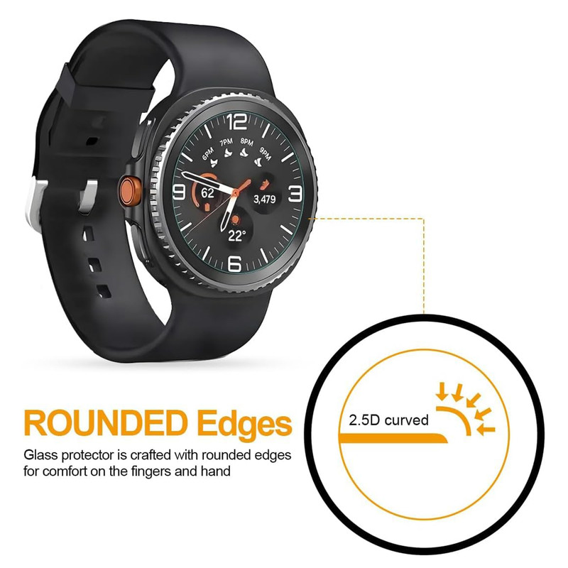 محافظ صفحه نمایش راینو مدل R-Glass مناسب برای ساعت هوشمند سامسونگ Galaxy Watch 8 Classic 46mm بسته 3 عددی