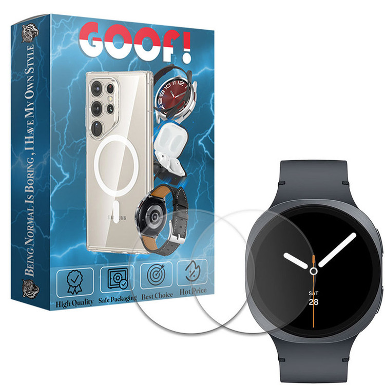 محافظ صفحه نمایش گوف مدل Tempered Glass مناسب برای ساعت هوشمند سامسونگ Galaxy Watch 8 40mm بسته دو عددی